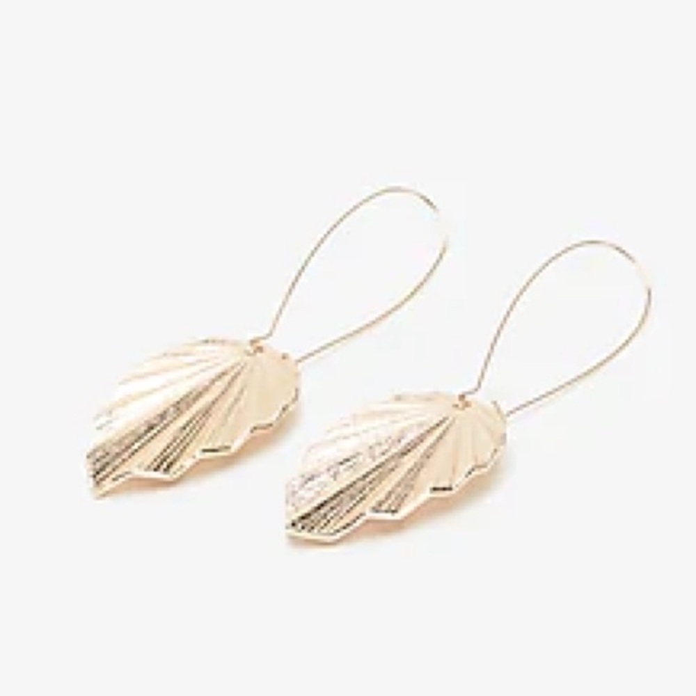 Express Hammered Metal Leaf Drop Earrings